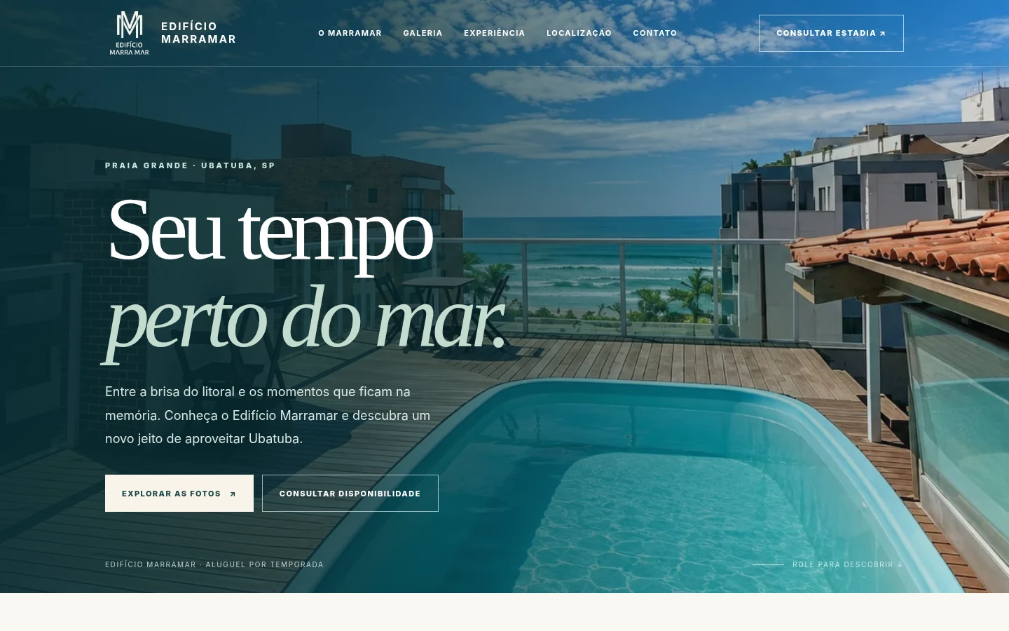 Prévia do site Edifício Marramar, projeto da Rossi Digital